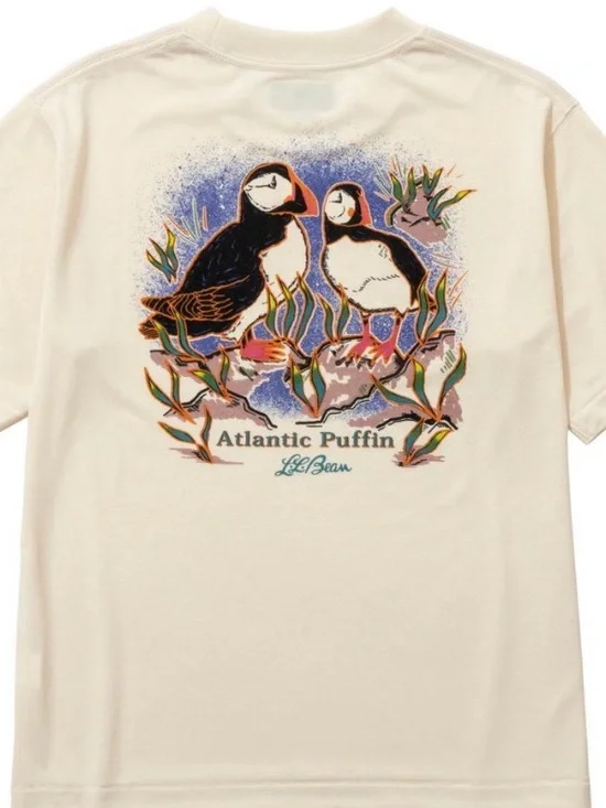 LL Bean Japan Edition Dover-Foxcroft Tee, Atlantic Puffin, XL - Picture 1 of 6